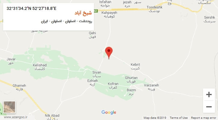 روستای شیخ آباد بر روی نقشه