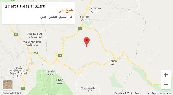 روستای شیخ علی بر روی نقشه