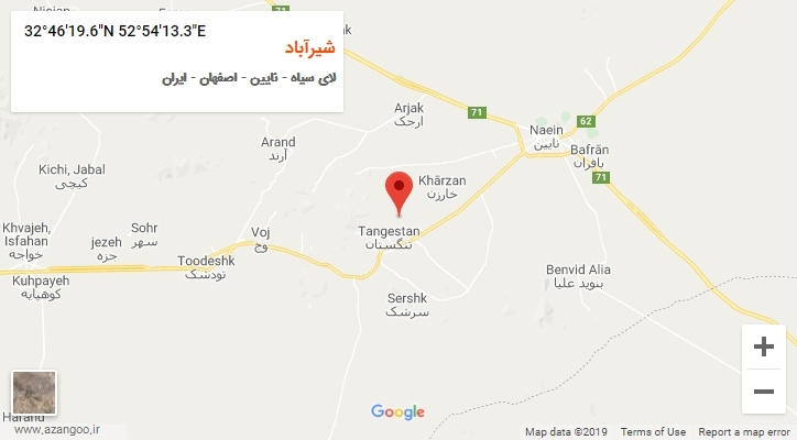 روستای شیرآباد بر روی نقشه