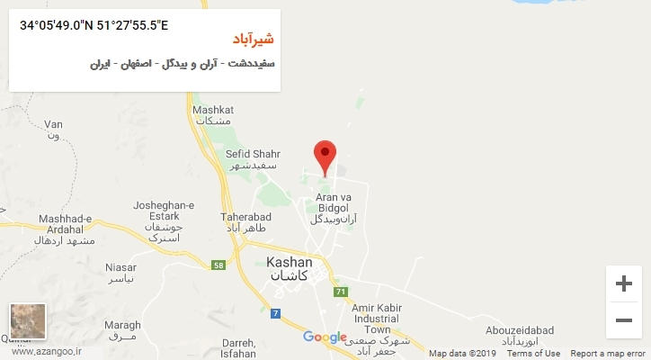 روستای شیرآباد بر روی نقشه