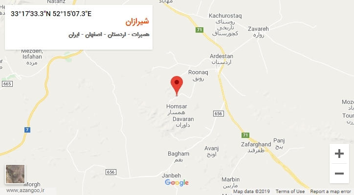 روستای شیرازان بر روی نقشه