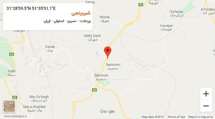 روستای شیربرنجی بر روی نقشه