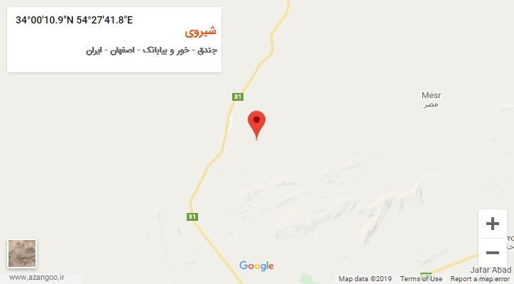 روستای شیروی بر روی نقشه