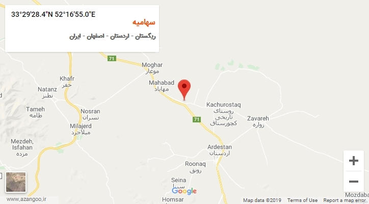 روستای سهامیه بر روی نقشه
