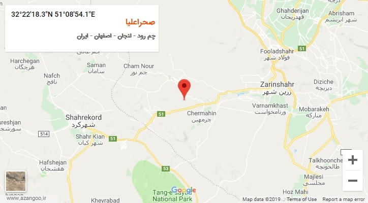 روستای صحراعلیا بر روی نقشه