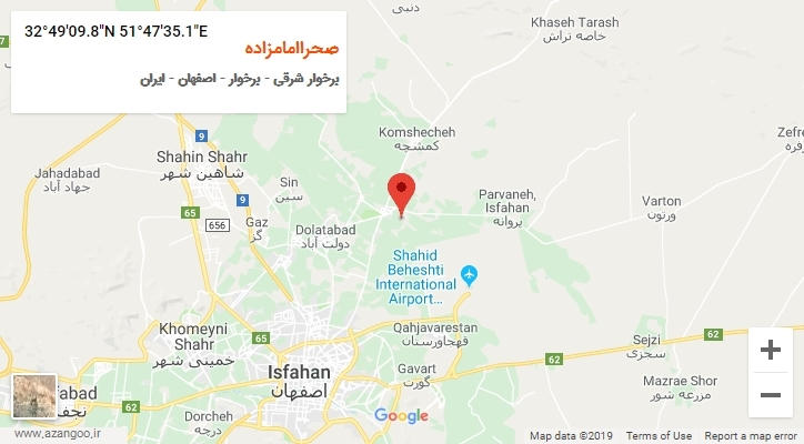 روستای صحراامامزاده بر روی نقشه