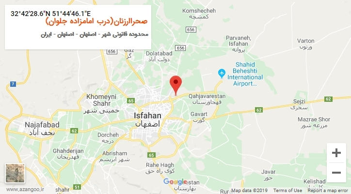روستای صحراارزنان(درب امامزاده جلوان) بر روی نقشه