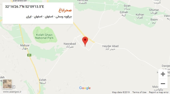 روستای صحراباغ بر روی نقشه