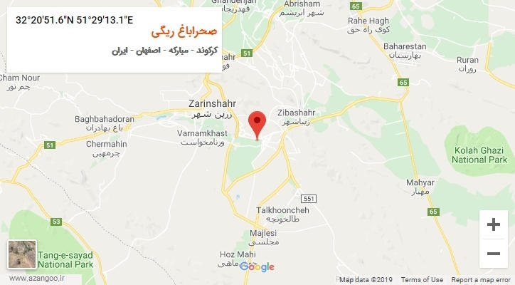 روستای صحراباغ ریگی بر روی نقشه