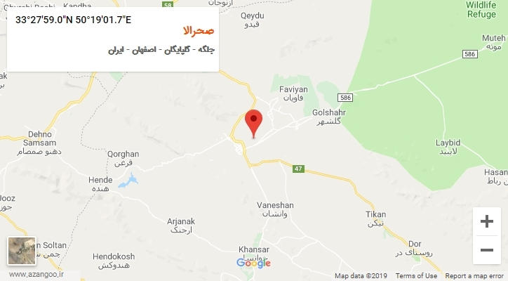 روستای صحرالا بر روی نقشه