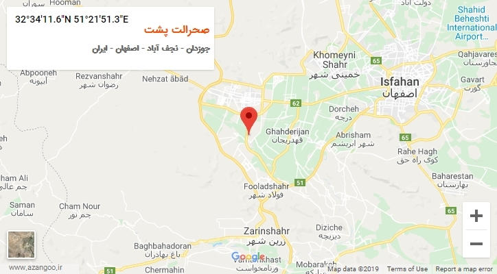 روستای صحرالت پشت بر روی نقشه