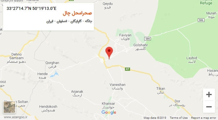 روستای صحرامحل چال بر روی نقشه