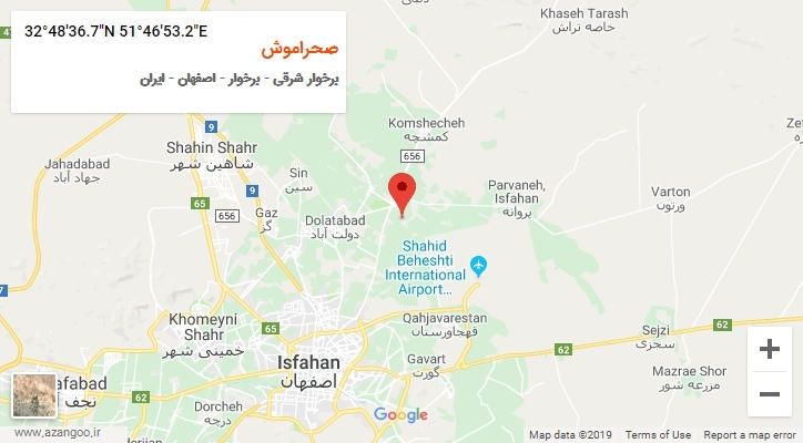 روستای صحراموش بر روی نقشه