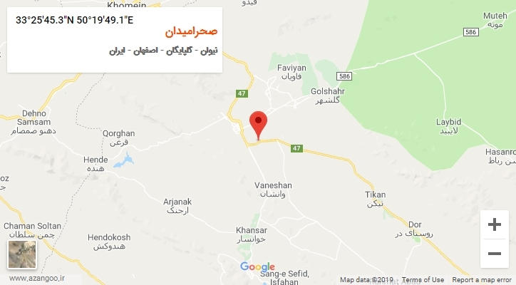 روستای صحرامیدان بر روی نقشه