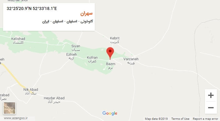 روستای سهران بر روی نقشه