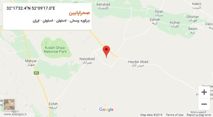روستای صحراپایین بر روی نقشه