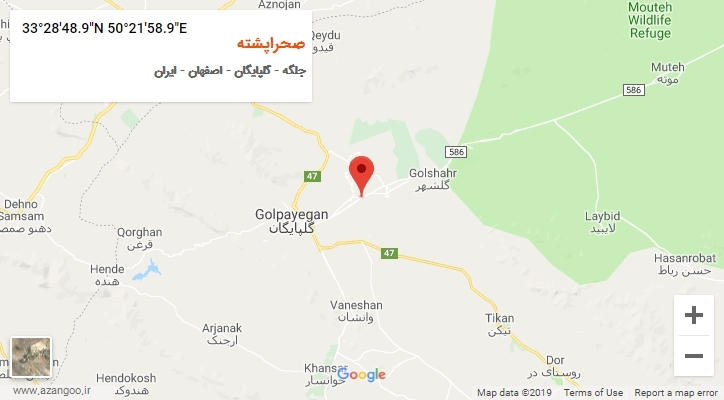 روستای صحراپشته بر روی نقشه