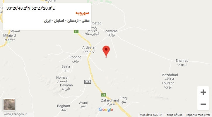 روستای سهرویه بر روی نقشه