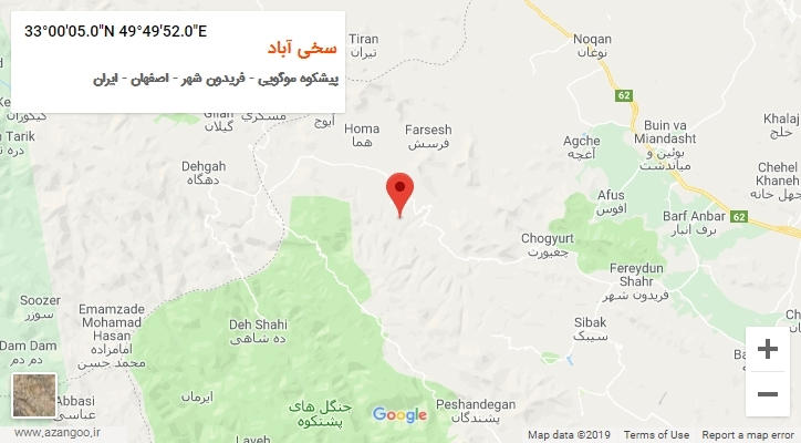 روستای سخی آباد بر روی نقشه
