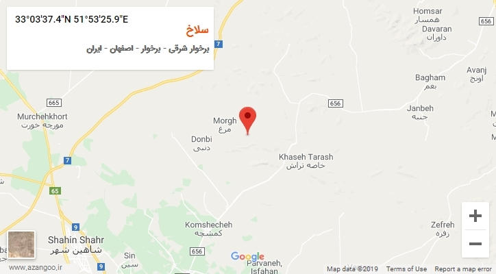 روستای سلاخ بر روی نقشه