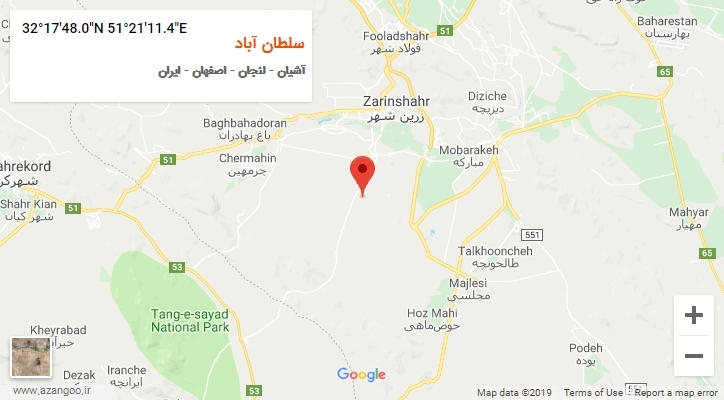 روستای سلطان آباد بر روی نقشه
