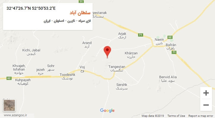 روستای سلطان آباد بر روی نقشه