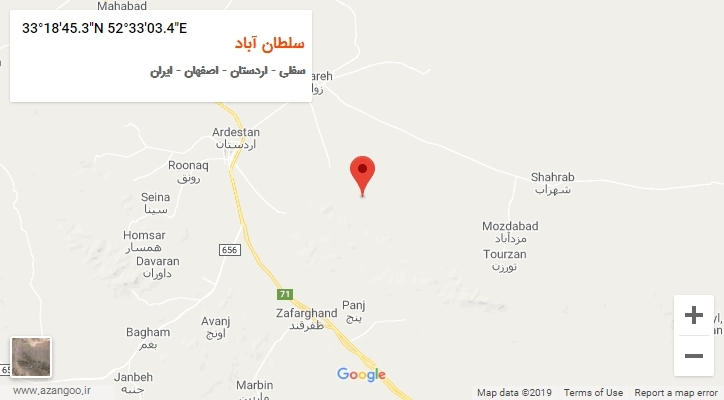 روستای سلطان آباد بر روی نقشه