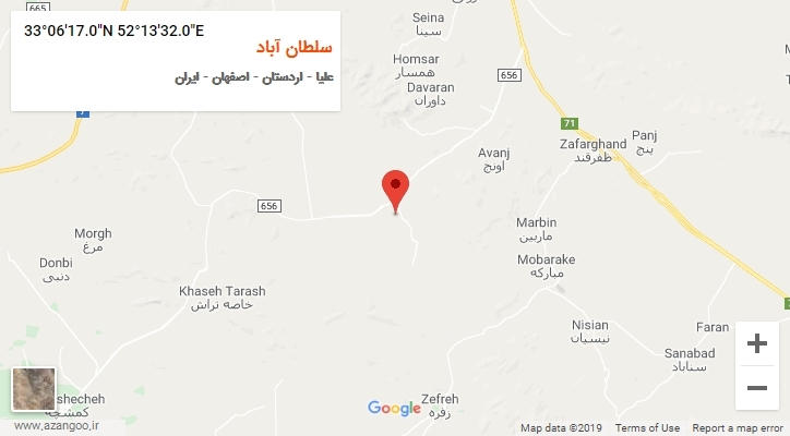 روستای سلطان آباد بر روی نقشه