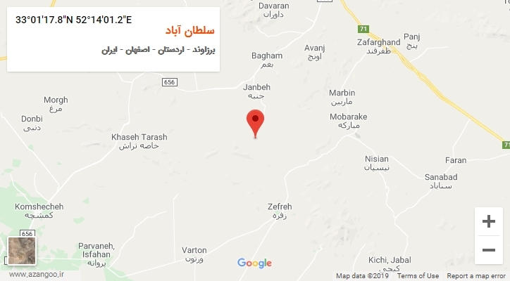 روستای سلطان آباد بر روی نقشه