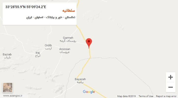 روستای سلطانیه بر روی نقشه