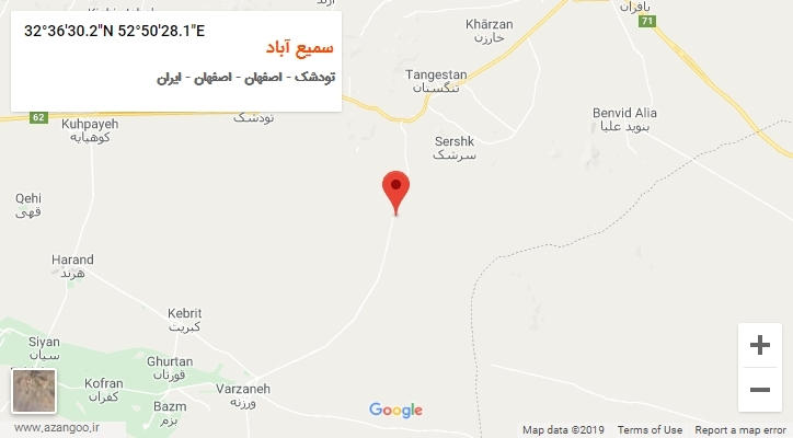 روستای سمیع آباد بر روی نقشه