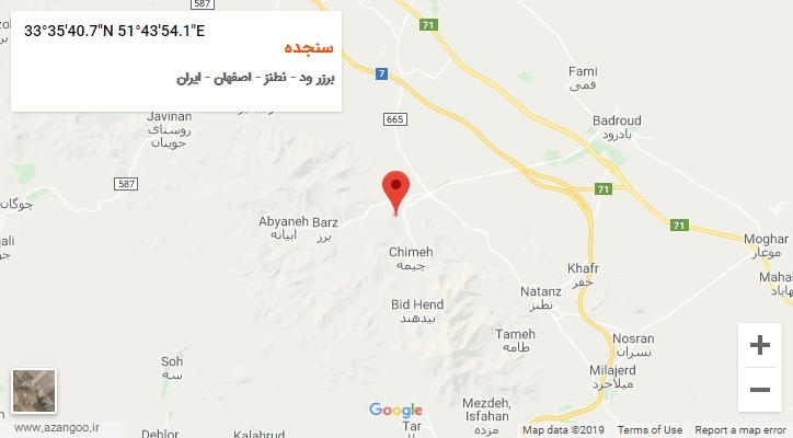 روستای سنجده بر روی نقشه