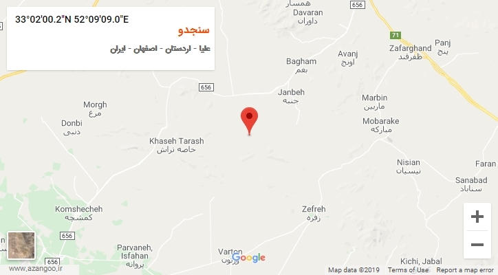 روستای سنجدو بر روی نقشه