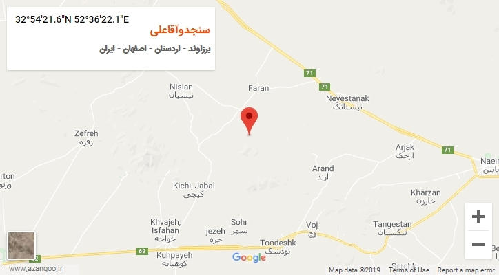 روستای سنجدوآقاعلی بر روی نقشه