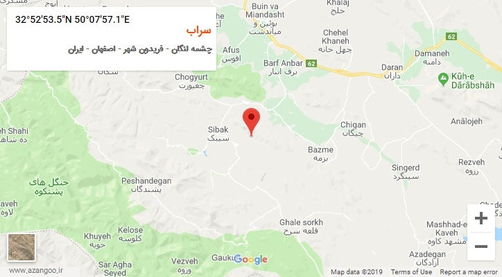 روستای سراب بر روی نقشه