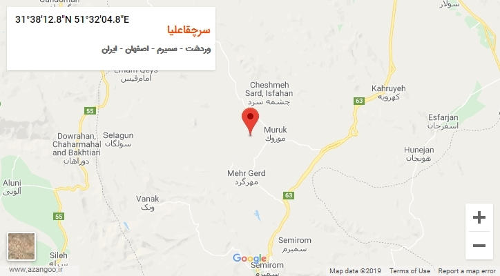 روستای سرچقاعلیا بر روی نقشه