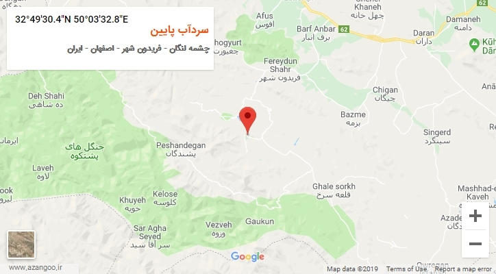 روستای سردآب پایین بر روی نقشه
