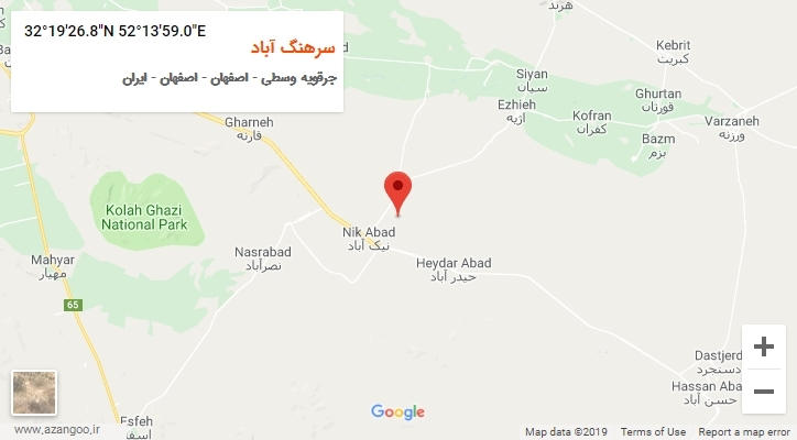 روستای سرهنگ آباد بر روی نقشه