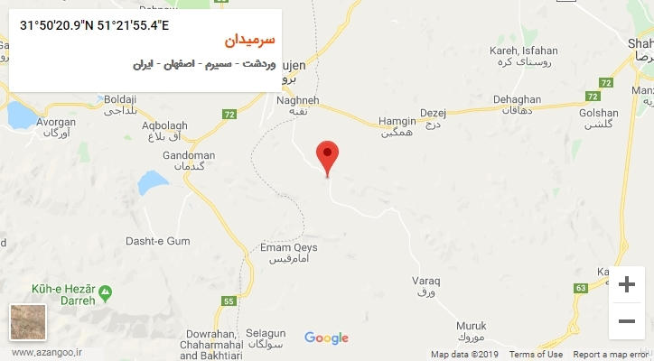 روستای سرمیدان بر روی نقشه