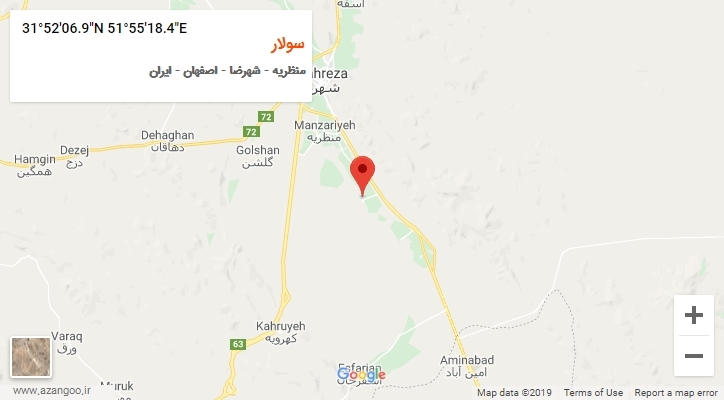 روستای سولار بر روی نقشه