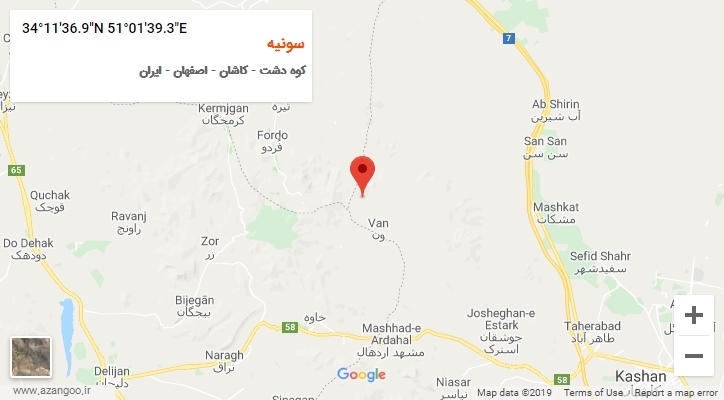 روستای سونیه بر روی نقشه