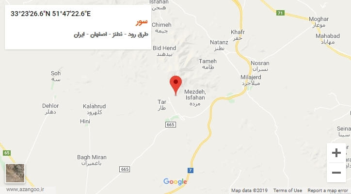 روستای سور بر روی نقشه