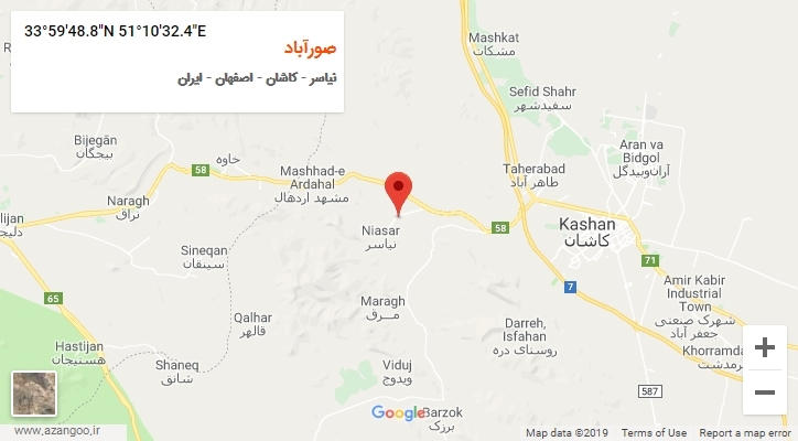 روستای صورآباد بر روی نقشه