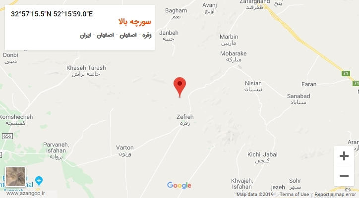 روستای سورچه بالا بر روی نقشه