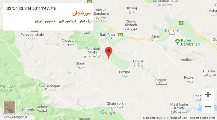 روستای سورشجان بر روی نقشه
