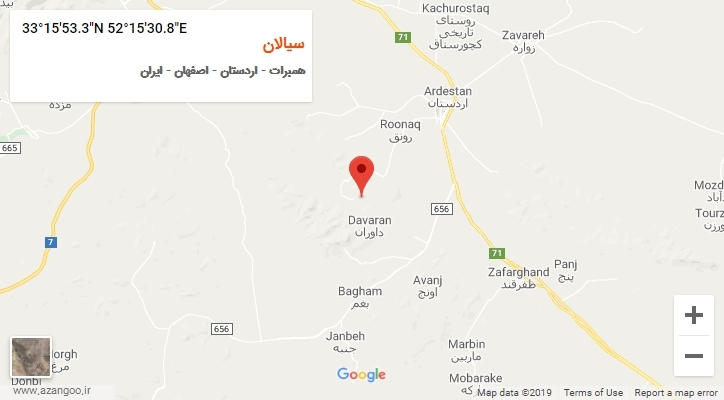 روستای سیالان بر روی نقشه