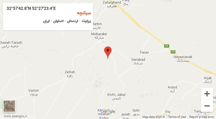 روستای سیانچه بر روی نقشه