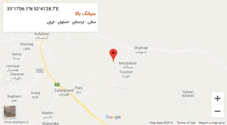 روستای سیانک بالا بر روی نقشه