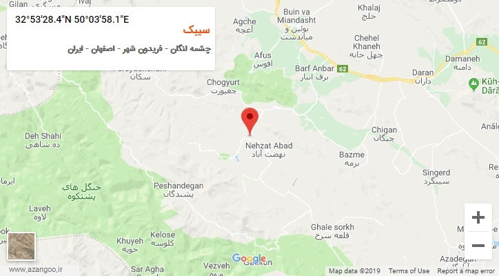 روستای سیبک بر روی نقشه