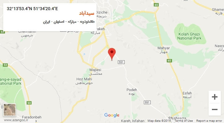 روستای سیدآباد بر روی نقشه